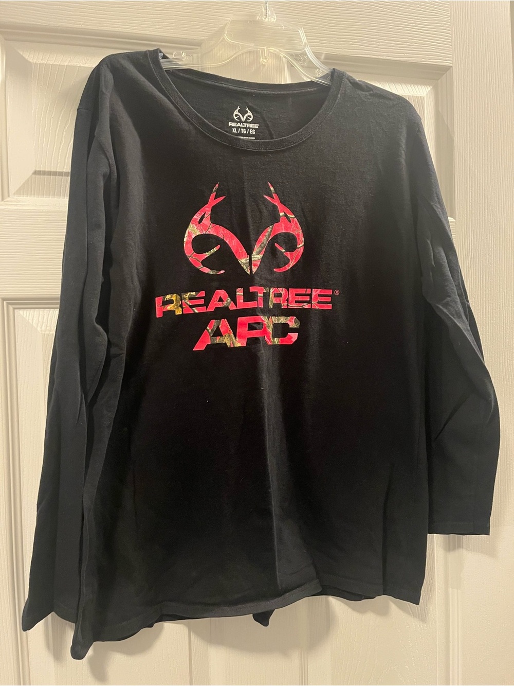 Realtree Black Long Sleeve Tee with White Logo